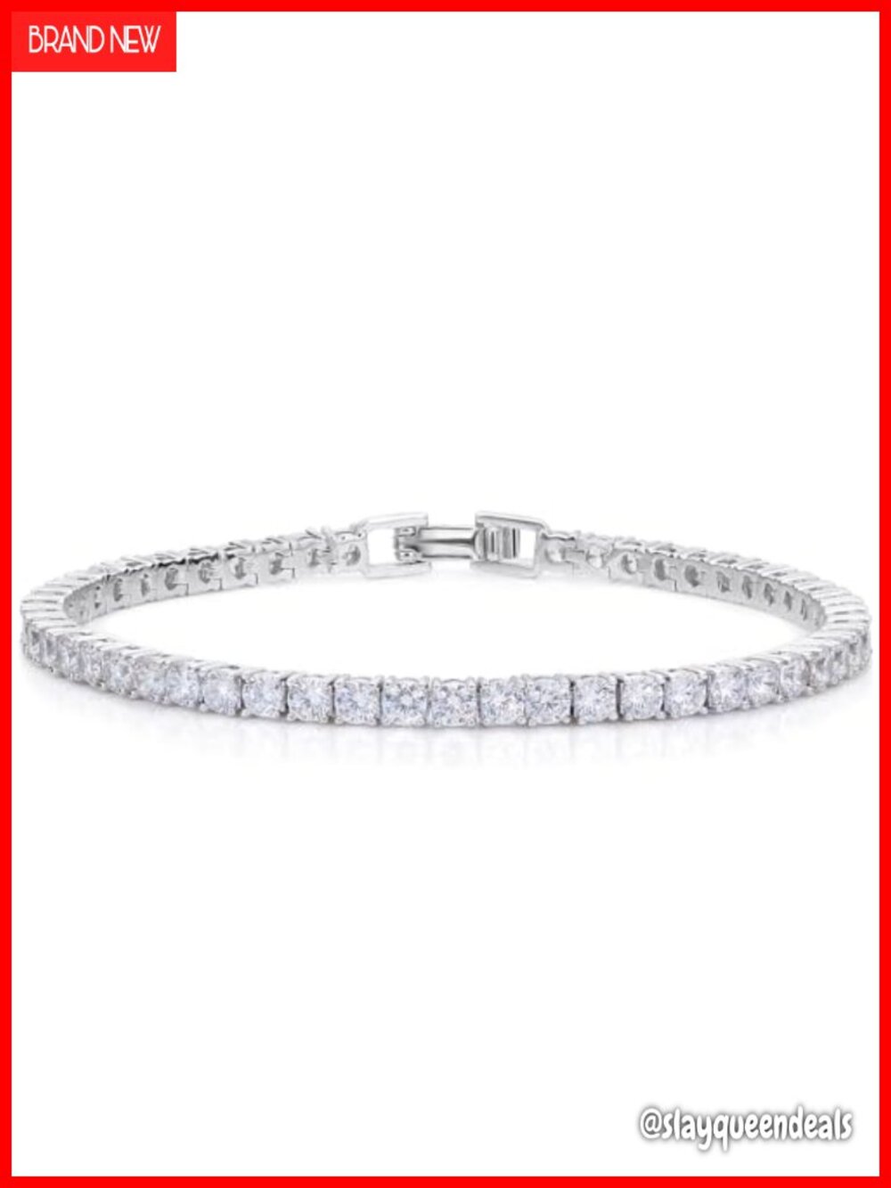 18K Gold/Sterling Silver Plated Cubic Zirconia Tennis Bracelet 3mm
